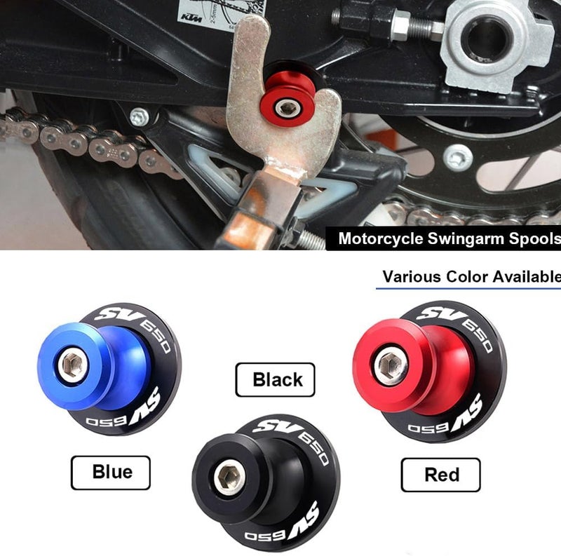 FREAXLL 2pcs M8*1.5 Motorcycle Swing Arm Sliders Spools Fit with S-uzuki SV650 SV 650 SV650X SV650S V-strom DL650 DL1000 (Red) - Image 2